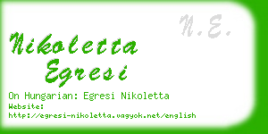 nikoletta egresi business card